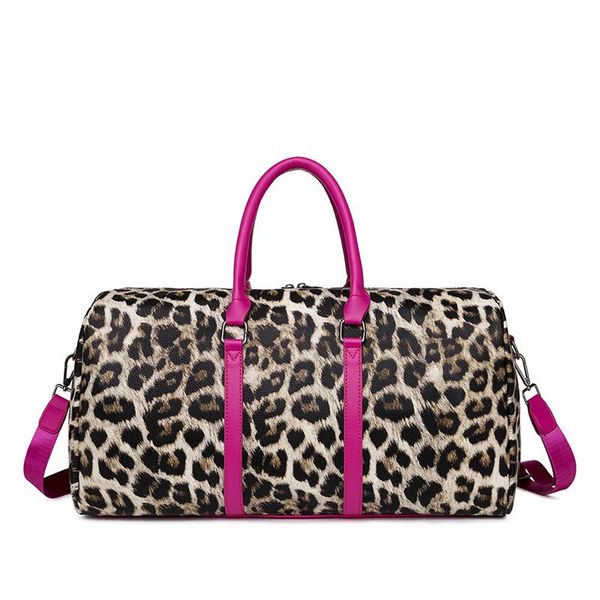 

duffel bags design for ladiers fashion leopard print travel backpack handbag bag organizer pink