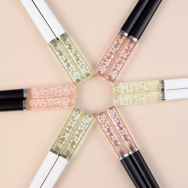 

chopsticks amber cherry blossom alloy chinese reusable tableware sushi kitchen accessories supplie
