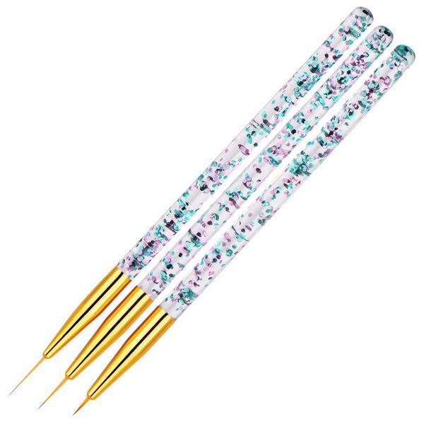 

nail art kits 3pcs/set transparent handle stripe line liner painting brush acrylic pattern drawing diy pen manicure tool