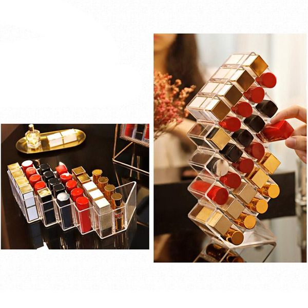 

10/16/28 grids acrylic makeup organizer storage box cosmetic lipstick case holder inte99 boxes & bins