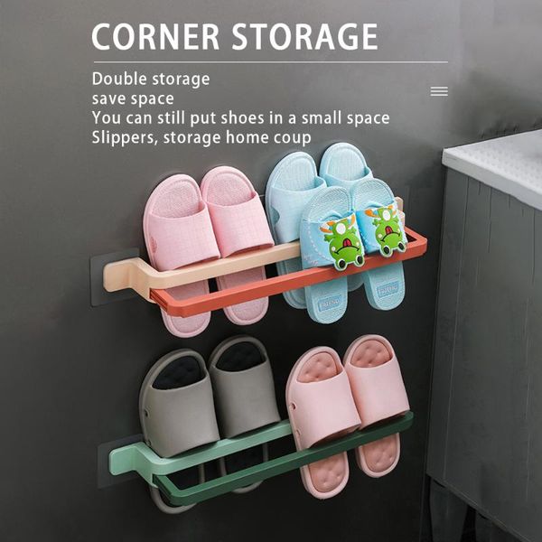 

slipper rackdouble layer multicolor practical storage organizer cabinet shelf shoes space-saving stand slippers rack clothing & wardrobe