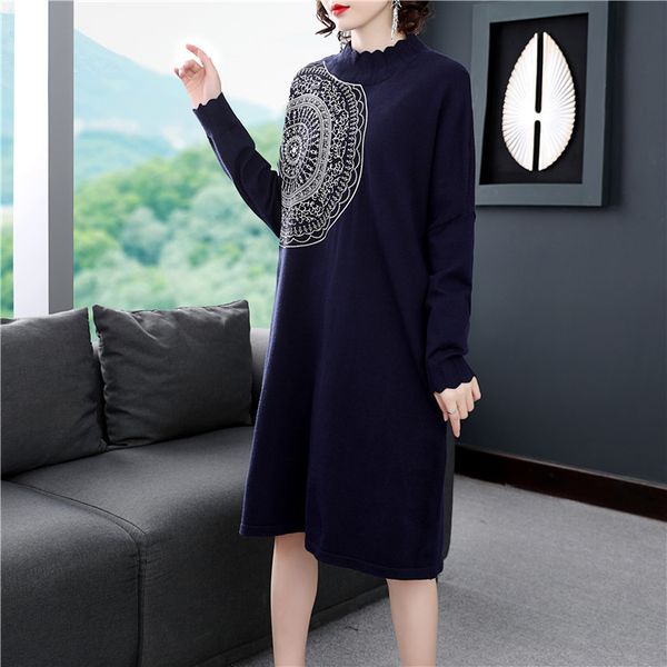 

casual dresses quality dress high sweater autumn pink white black knitted ladies beading button short sleeve bodycon mqgh, Black;gray