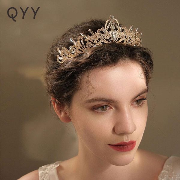 

hair clips & barrettes rhinestone tiaras and crowns for women wedding jewelry bridal accessories party bride headwear crown headpiece gift, Golden;silver