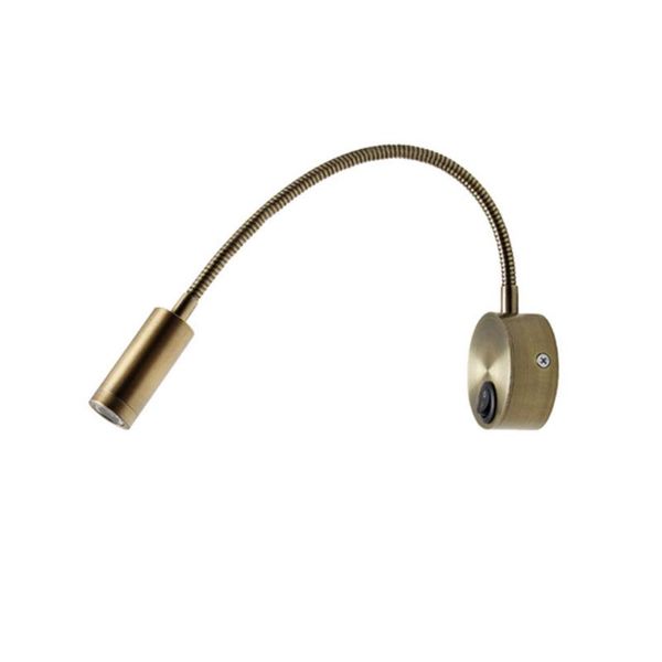 

wall lamp 3w bronze led light hose flexible spotlight el bedside reading modern book lights with on/off ac 90v-260v