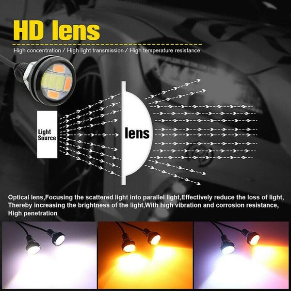 

emergency lights led tail lamp reversing universal 10 pcs daytime running light eagle eye