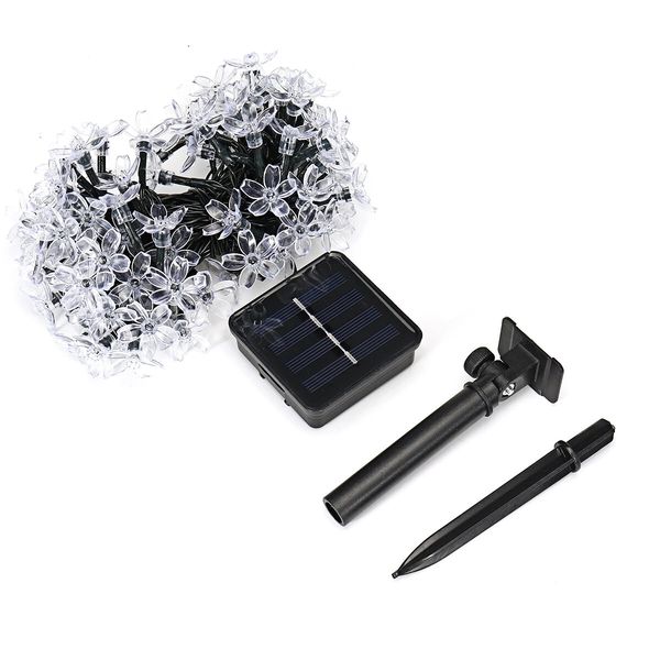 

5/6.5/7/12m solar led string christmas blossom lights party lamp 8 mode - 7m