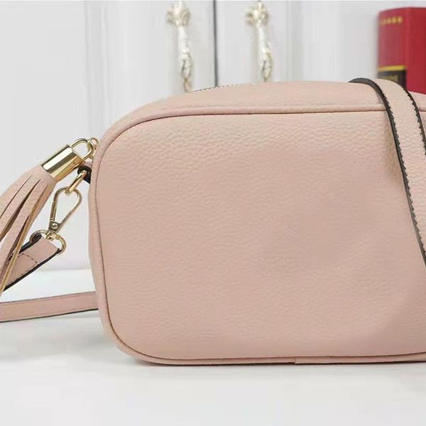 Borsa a tracolla stile classico Borse a tracolla firmate da donna Viaggi Outdoor Nappa Frange Pianura Catene in vera pelle Cerniera Patta morbida Borsa singola in tela MM Rosa