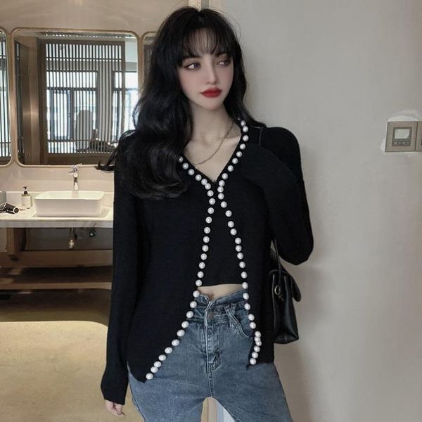 

women's jackets the french aristocratic temperament of heavy industry design feeling super fairy loose long-sleeved sweater dress, Black;brown
