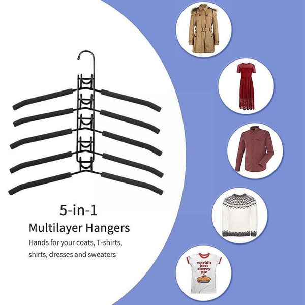 

hangers & racks wardrobe storage multifunctional multi-layer clothes foldable artifact support hanger household v5o6