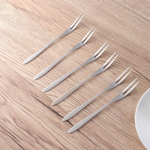 

forks 6pcs stainless steel cocktail fruit cake dessert