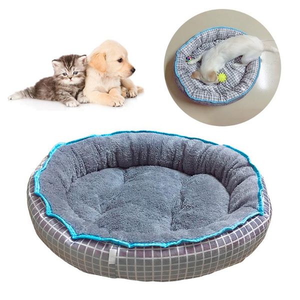 

cat beds & furniture dog bed winter warming kennel pet floppy extra comfy plush rim cushion and nonslip bottom large small dogs cats house