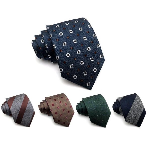 

bow ties print floral paisley jacquard woven tie for men 8 cm wide wedding party business dress suit necktie gift box, Black;gray