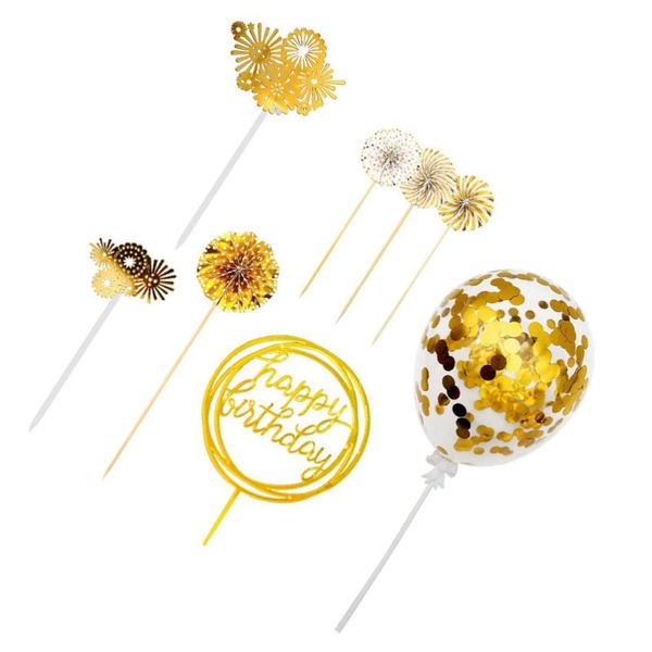 

other festive & party supplies 8pcs lovely cake ers golden themed inserts decorative props