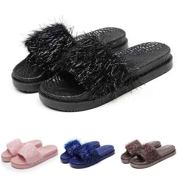 

slippers women fashion tassel rome summer non-slip slides outdoor slide on beach female casual shoes, Black