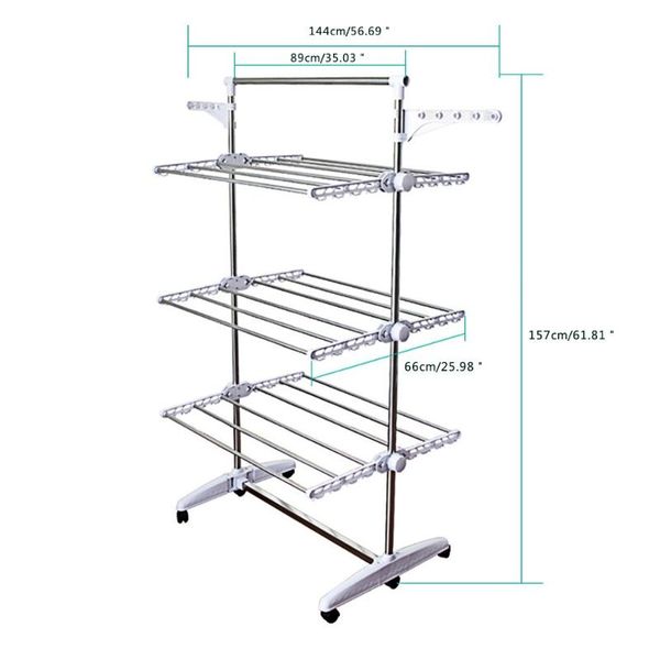 

hangers & racks multi-function clothes hanger rack stand 6 layer foldable save space dryer vertical floor home storage tool