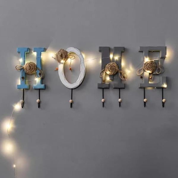

hooks & rails love letter home wall ornament with hook vintage diy hanging decoration set flower light decor room