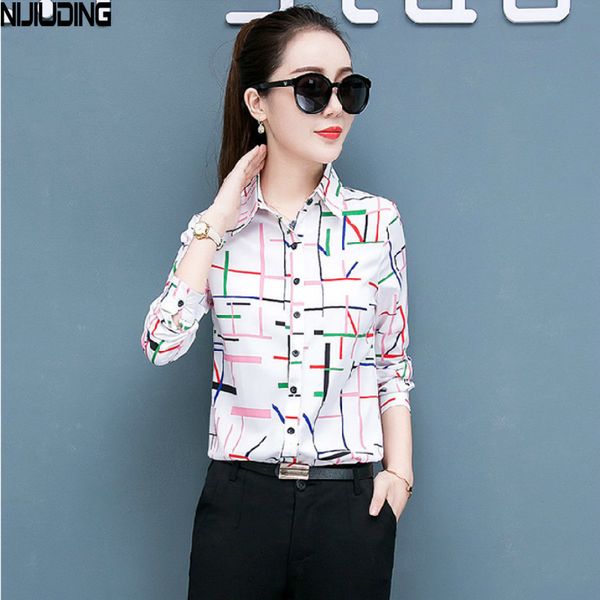 

women chiffon blouse shirt female clothing long sleeve blusas women's office blouses print striped dot lady ol 210514, White