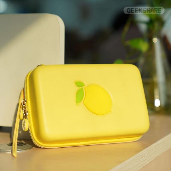 

cute lemon waterproof switch storage bag ns box portable cover suitcase for game accessories cosmetic bags & cases