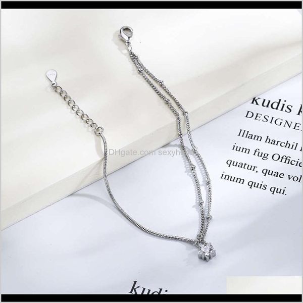 

charm bracelets jewelry drop delivery 2021 diamond studded star double-layer cool wind friend hand ornament gift mori creative line bracelet, Golden;silver
