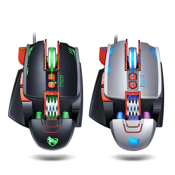 

ergonomic usb wired game mouse 8 buttons programmable gaming led backlight mechanical macro definition mice