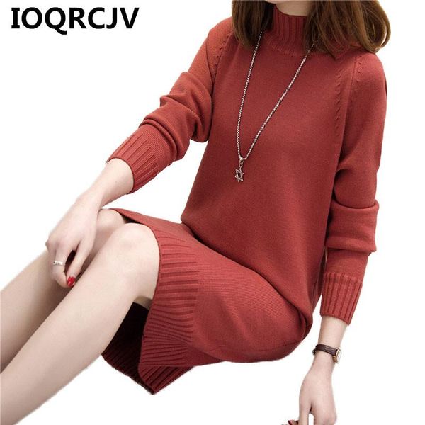 

women's sweaters winter knit dresses 2021 autumn long sleeve casual sweater dress female elegant bodycon pullover r576, White;black