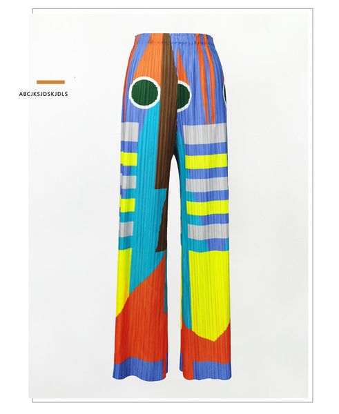 

dresses miyake geometry print pleated straight lenghth pants, White