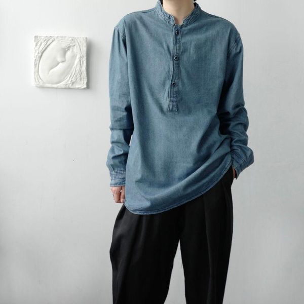 

men's long-sleeved shirts 2021 autumn and winter washed denim young people fashion trend clothing casual, White;black