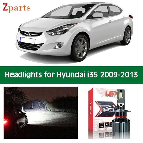 

car headlights bulbs for i35 2009 2010 2011 2012 2013 led headlight headlamp low high beam canbus auto lights lamp accessories