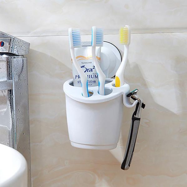 

bath accessory set suction wall toothbrush holder simple toothpaste with shaving razor rack for bathroom accessories