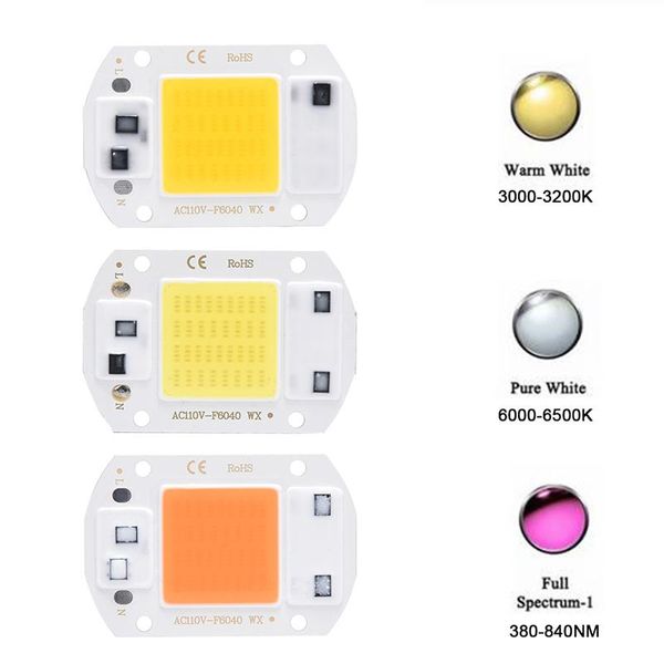 

light beads ic driver led bulb cob lamp chip 110v input integrated 20/30/50w