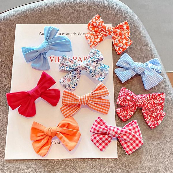 

hair accessories 3pcs/set floral bow children clip hairpin kids printed side bangs for girls fashion, Slivery;white