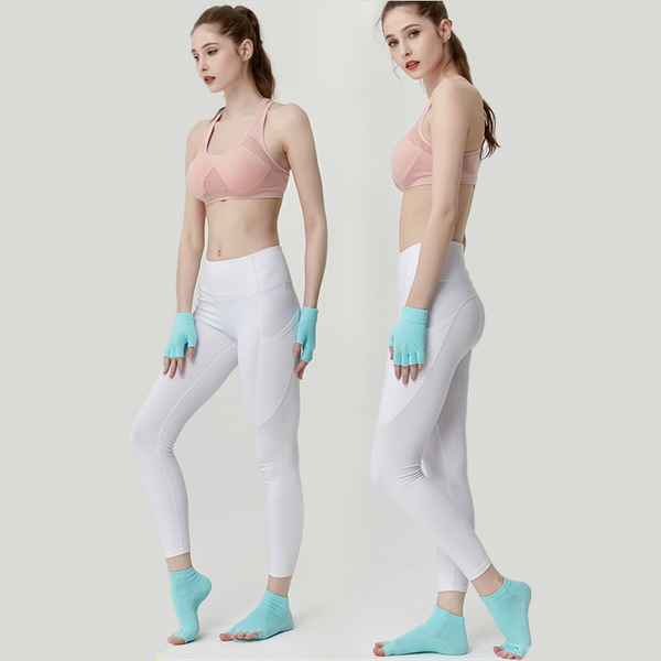

women's non-slip yoga socks ballet girls ladies pilates five-finger gloves gym sports, Black