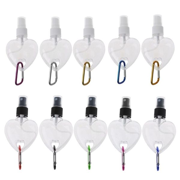 

storage bottles & jars 5pcs 50ml portable heart spray bottle mister holder keychain carriers 667d