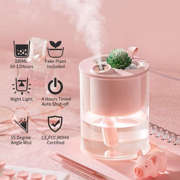 

desk humidifier, usb cool mist quiet ultrasonic mini humidifiers for bedroom home office car