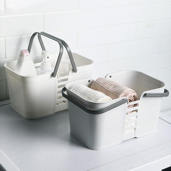 

bathroom storage & organization portable bath laundry basket toiletries box holder shower gel shampoo organizer 2021