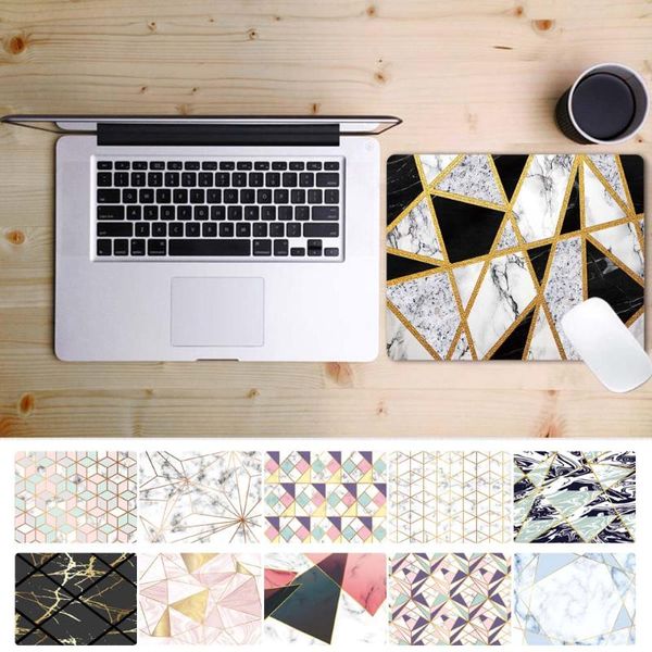 

mouse pads & wrist rests pu leather computer mouse-pad anti-slip waterproof geometry pattern mat game mousepad