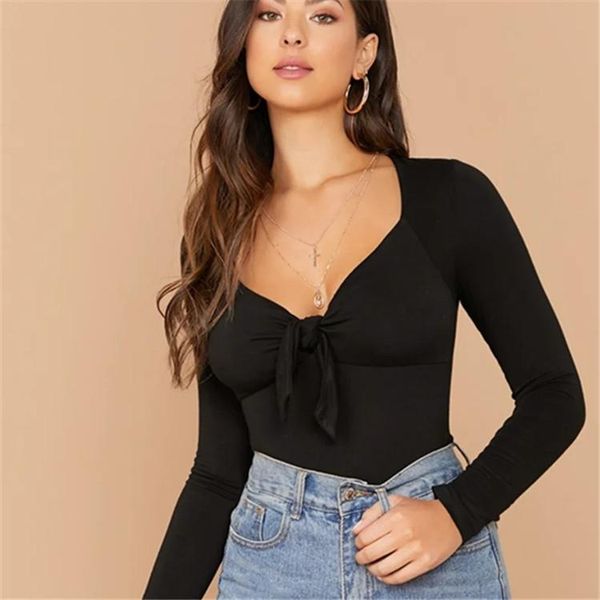 

women's blouses & shirts 043 in europe and the bow with long sleeve t-shirt 2021 women cultivate morality spring collar blouse, White