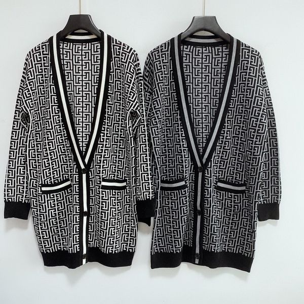 

winter maxi cardigan fende women sweater wool blended blouse women knitwear ladies knitted casual coat v neck cardigan f wording, White;black