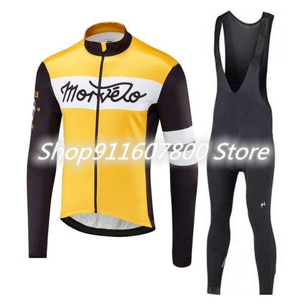 

men morvelo cycling jersey suit long sleeve racing bike shirt bib pants set mtb bicycle clothing maillot sets, Black;blue