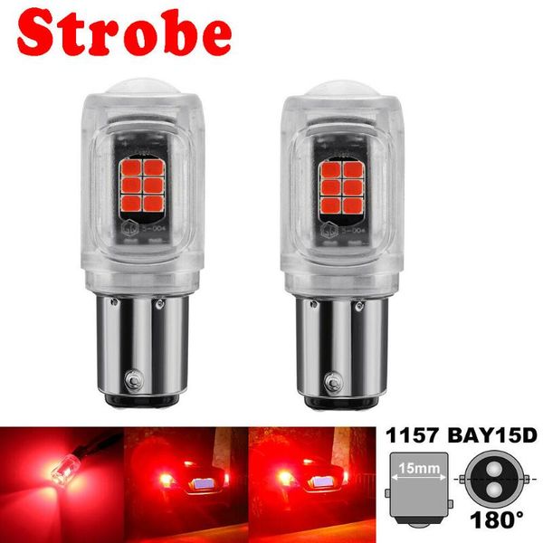 

emergency lights 2pcs signal lamp 1157 bay15d p21/5w led bulb 2835 chips 16smd brake backup tail 50x15x9mm dc12v-24v