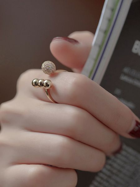 

jiezi084 ring female fashion niche senior japanese light sense of personality excessive cold wind ins tide rose gold ring circle o, Silver