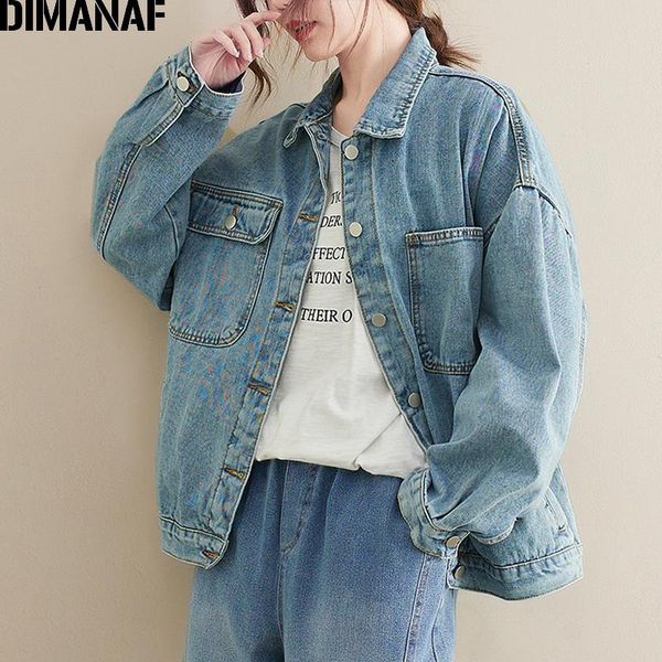 

women's jackets dimanaf 2021 plus size women jacket denim coat button cardigan outwear shirt loose fashion autumn winter jeans bomber, Black;brown