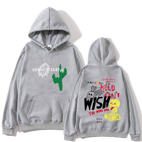 

travis scott astroworld hoodies wish you were here embroidered rainbow letter men women pullover hooded shirts fashion hip hop sweatshirt, Black