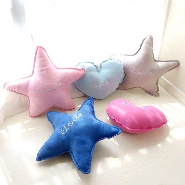 

cushion/decorative pillow nordic pink star heart cushion for girl boy kids baby plushed room shower gifts
