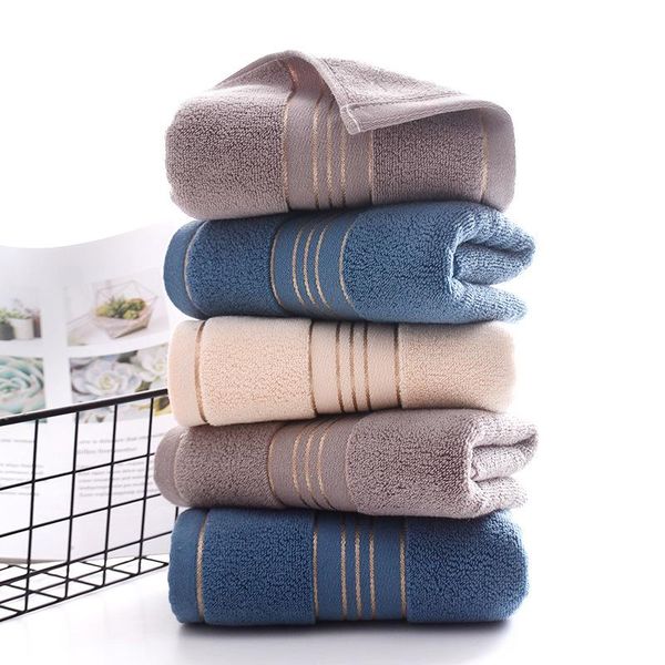 

cotton men women thick wedding gift disconnect water absorption home bath towel face with gold stripe