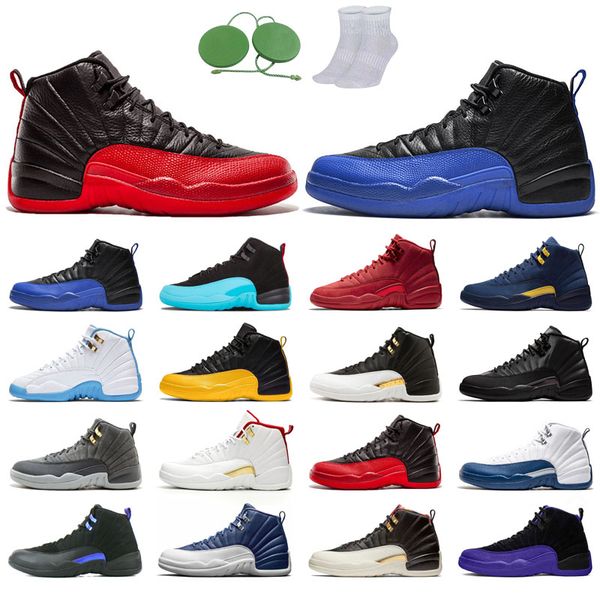 

12s man basketball shoes winterized wings university gold blue the master taxi reverse flu game o-black michigan gym red gamma french fiba d