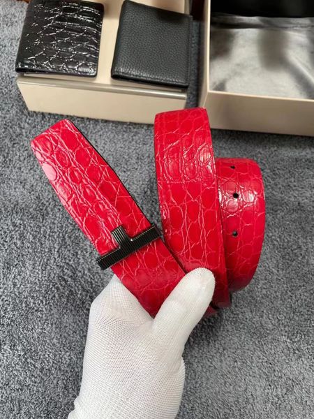 

2022 t. luxury brand clothing accessories business designer belts for men big buckle fashion serpentine genuine leather wholesale with origi, Black;brown