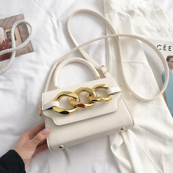 

evening bags elegant designer soft leather chain solid color shoulder for women 2021 summer messenger small square bag female fashion