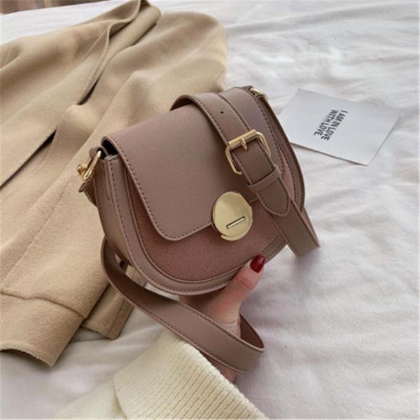 

solid pattern pu leather women saddle bags for 2021 simple shoulder messenger bag ladies crossbody purses and handbags