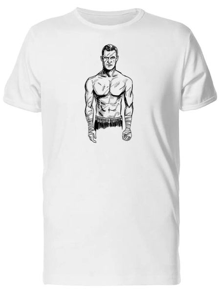 

box fighter man sketch men's tee -image by shutterstock, White;black